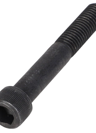 The AGCO WHEEL MOTOR SCREW - AG726336 is a black hex socket cap screw featuring a partially threaded shaft and a cylindrical head.