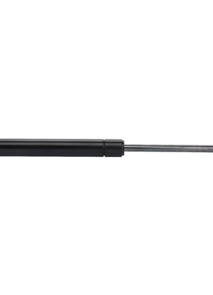 The AGCO | RAM - AL5020628 gas strut, featuring a black cylinder and metallic ends, designed for front loader applications, is shown against a white background. It is ideal for maintaining equipment efficiency using original parts.