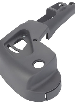 Product Name: AGCO | COVER - F930500030450
Description: This gray plastic automotive part from AGCO features two holes and a hollow section, meticulously shaped for specific fitting requirements. Currently, there is no additional product description information available.