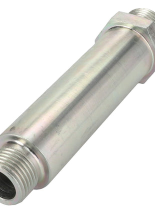 The AGCO Adaptor Fitting - Acw9082350 features threaded ends and a hexagonal nut in the middle, providing versatility for various applications.