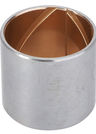 The AGCO | Bush - F339300020660 is a cylindrical metal bushing with an inner bronze layer and an external steel surface, featuring a visible split or seam. Product details are currently unavailable.