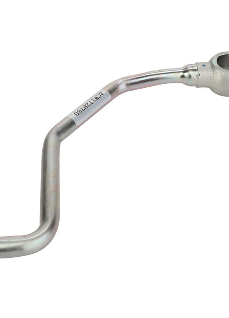 A metal automotive part with a bent tube and a rounded socket end, labeled "ACW-1728760," is branded by AGCO, but no current product description information is available.