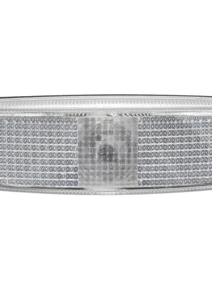 Rectangular, clear car side marker light from AGCO (Model: D45080005) featuring a checkered pattern and a central raised section revealing a bulb inside. No current product description information is available.