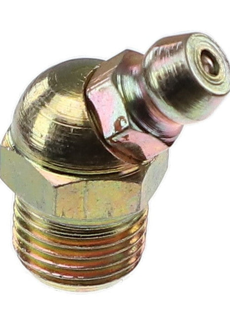 The AGCO | GREASE FITTING - AG562551 is a brass-colored grease nipple with a hexagonal base and a threaded end, designed for lubricating mechanical components. No current product description information is available.