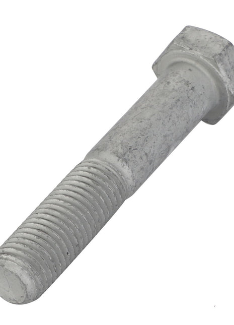 Image of the AGCO Hexagonal Head Bolt - Acw7273940, featuring a galvanized threaded shaft and hexagonal head, showcased against a pristine white background.