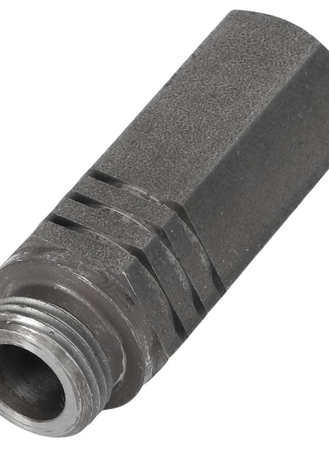 The AGCO | EXTERNAL DISC - AG133563 is a metallic cylindrical component featuring a threaded end and a grooved design near one end. Currently, there is no additional product description information available.