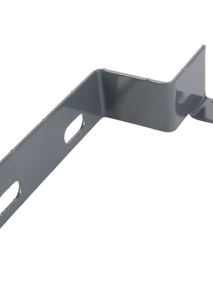 AGCO | CLAMP - D28786671: A metal mounting bracket with three holes and a bent shape, designed for structural support or attachment purposes by the brand AGCO. No current product description available.