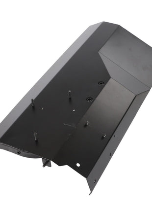 The AGCO Heat Shield - Acw130455A, a black metal automotive part featuring protruding studs and a curved, angular design, currently has no available product description information.