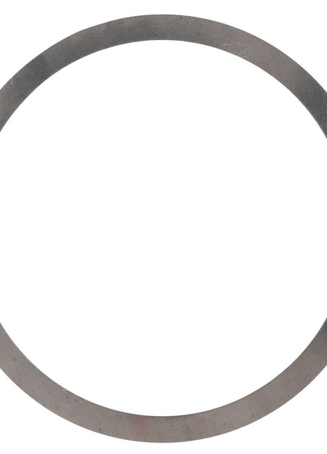 The AGCO | Shim - F198300020206 is a thin, circular metal ring that features a uniform width and a slightly rough surface, produced by the renowned brand AGCO.