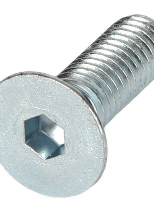 The AGCO COUNTERSUNK CAPSCREW - 0902-60-44-00, a hex socket cap screw with a flat head and threaded body made of durable metallic material, offers reliable performance.