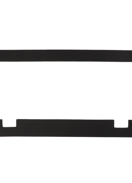 The AGCO Door Gasket - Acp0007610 is a rectangular black frame with an open center, featuring two notches at the bottom edge. No additional product description is currently available for further details.