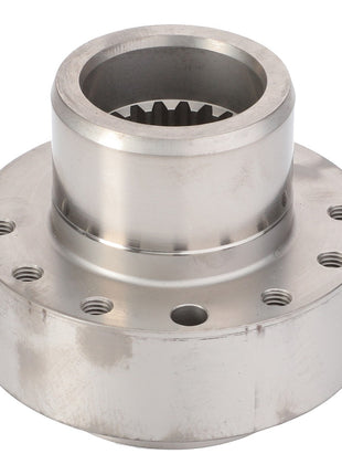 The AGCO Crankshaft Hub (model V836322586) is a metal mechanical part featuring a cylindrical center and multiple holes around its base. Currently, there is no additional product description available.