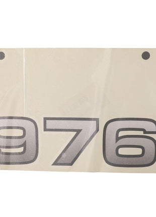 A rectangular piece of paper with the number 976 displayed in bold black digits, branded as AGCO | DECAL - AL11135492.