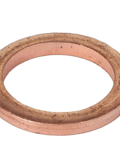 A small, round AGCO | WASHER - K2021B with a smooth, slightly tarnished copper surface is set against a plain white background.