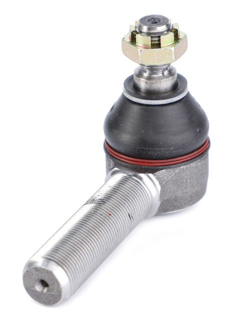 The AGCO | Tie Rod - Acp0126800 is a metal ball joint with a threaded shaft and a rubber seal, featuring autolub technology for enhanced performance, ideal for automotive applications.