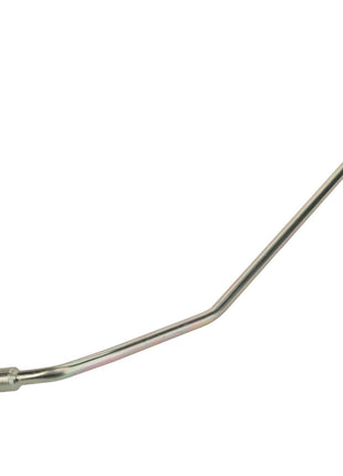 There is no available product description for the AGCO Pipe - Acp0670200, which features a metallic bent rod with a round, hollow connection on one end and a smaller curved attachment on the other.