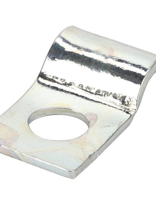 The AGCO CLIP - D43008900 is a metal clip with a rectangular base, featuring a central hole and a curved top section. There is no current product description information available.