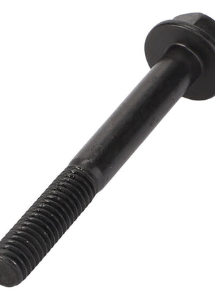 The AGCO Hexagon Flange Bolt - Acw1063530, a black metal bolt featuring a threaded end and hexagonal head, is designed for fastening materials. No current product description information is available for this item.