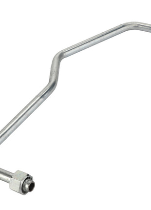 The AGCO | Tube - Acx279577A is a bent metal pipe featuring threaded connectors on both ends, typically used as a component in mechanical or plumbing systems. No further information is available.