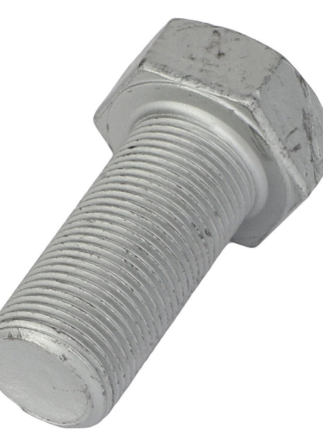 Close-up of the AGCO | HEXAGONAL HEAD BOLT - AG522364, showcasing finely detailed threads along its shaft and a precisely engineered hexagonal head.