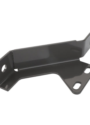 The AGCO | Belt Tensioner Bracket - Acw1962740 is a black metal bracket featuring a rectangular base, two holes on one side, and a right-angle bend at the opposite end. Currently, detailed product description information is not available for this item.