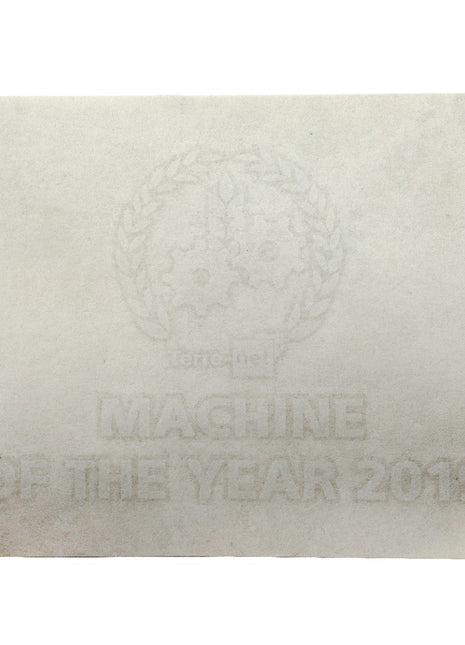 A product named AGCO | Decal - Acx2498600 features an engraved plaque displaying "MACHINE OF THE YEAR 2019" beneath a gear and laurel design. No current product description information is available.