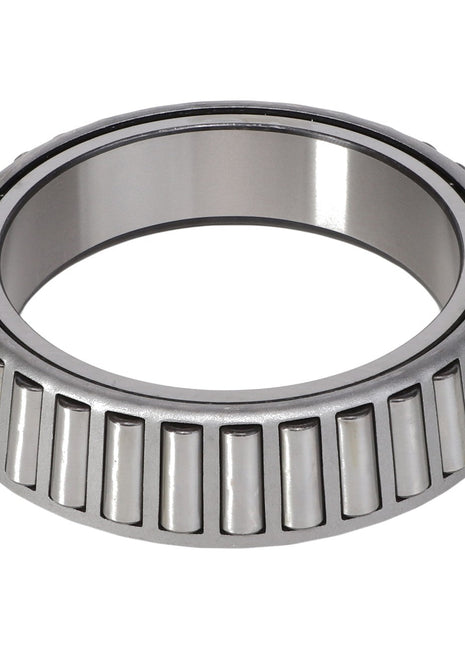 The AGCO | BEARING CONE - AG705959, a tapered roller bearing specifically designed for the off-road industry by AGCO, features external grooves and cylindrical rollers arranged in a conical shape, effectively supporting thrust loads.