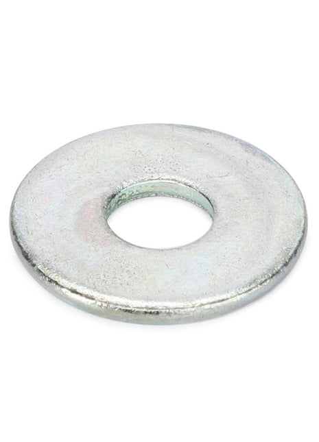 Introducing the AGCO Flat Washer - Va023070, a robust metallic washer with a central hole designed to efficiently distribute the load of a threaded fastener.