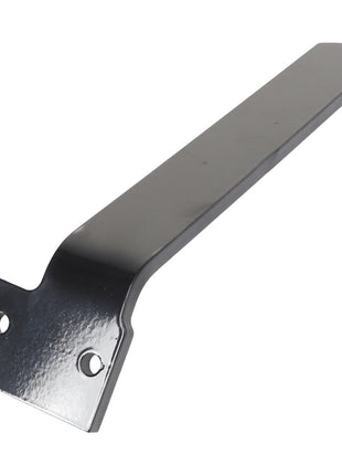 The AGCO | Handle - Al5221514 is a metal bracket featuring two holes on its wider end for attachment purposes. This AGCO-branded bracket has a smooth, flat, and elongated shape.
