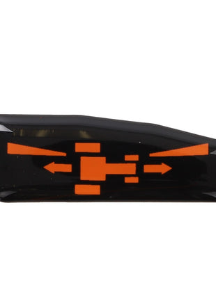 Close-up of a black AGCO button featuring an orange geometric symbol with squares and arrows, possibly indicating different directions or settings. This is identified as the AGCO Decal - Acw3893970, although no current detailed product description information is available.
