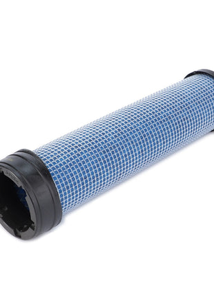 The AGCO Engine Air Filter Cartridge - 3540047M1 offers a cylindrical blue and white filter with black end caps, engineered for optimal filtration. With a remarkable 99.9% filtration efficiency, this product significantly extends the service life of your equipment.