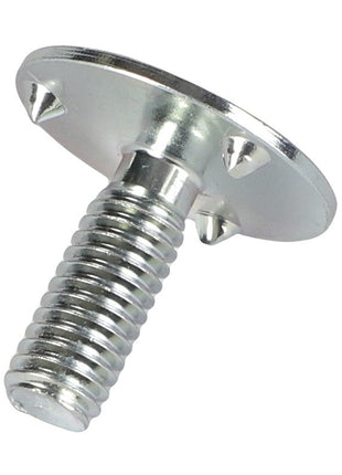 The AGCO | BOLT - ACP0413430 is a metal screw with a flat, round head featuring three small protruding points. For more details, please contact our support team.