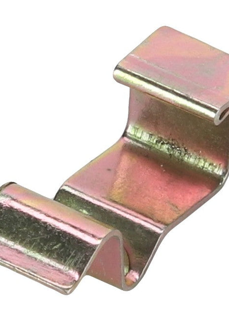 AGCO Pin - 6211344M1: A metal spring clip with a wavy, S-shaped design and a reflective, gold-colored finish. No current product description available.