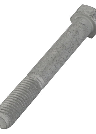 A close-up view of the AGCO Hexagonal Bolt - Acw0884270 with a threaded shaft and a hexagonal head, positioned diagonally against a white background.