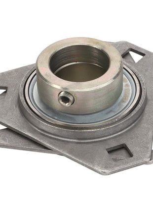 The AGCO BEARING - D41713800 is a metal flange bearing with a threaded opening and square mounting plate. No additional information available.