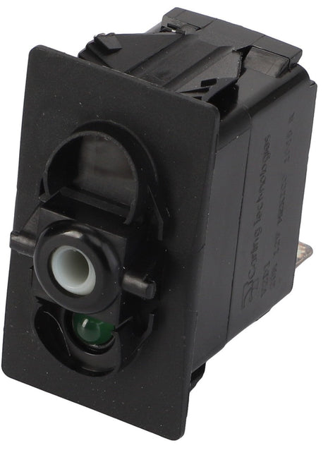 The AGCO | SWITCH - D45000127, branded by AGCO, is a black rocker switch featuring a single green LED indicator and comes with a mounting frame. Detailed product information is currently unavailable.