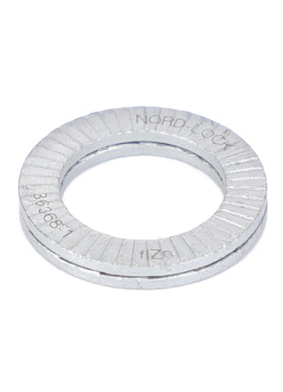 An AGCO Locking Disc - Acw0988400, a metallic Nord-Lock washer with engraved markings, displayed against a plain white background. No current product description information is available.