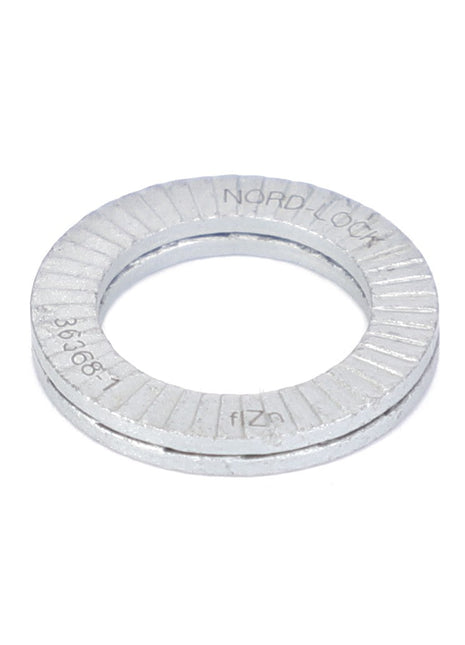 An AGCO Locking Disc - Acw0988400, a metallic Nord-Lock washer with engraved markings, displayed against a plain white background. No current product description information is available.