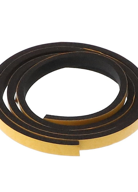 Introducing the AGCO Seal - Acx3049620, a coiled strip of adhesive tape featuring black and yellow surfaces with one side exposed. This high-quality product comes from the trusted brand, AGCO.