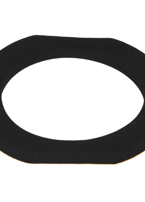 An AGCO black circular foam gasket, model Acw115818A, featuring a flat edge on one side, set against a crisp white background.
