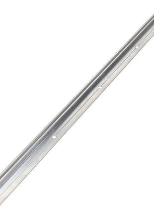 The AGCO | Holder - Acw9509720 by AGCO is a long, silver metal strip featuring precisely spaced holes along its surface, making it ideal for mounting or structural support purposes.