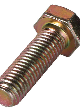 Image of the AGCO Hexagonal Head Bolt - Fel116471, a robust metallic bolt with a threaded body and a hexagonal head, ideal for secure fastening purposes.