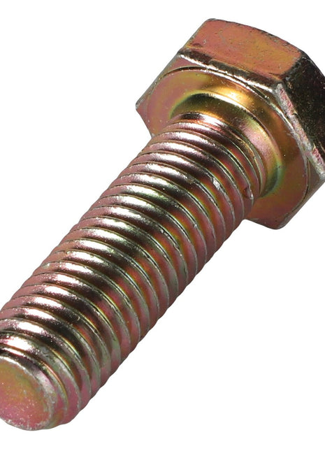 Image of the AGCO Hexagonal Head Bolt - Fel116471, a robust metallic bolt with a threaded body and a hexagonal head, ideal for secure fastening purposes.