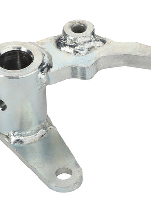 The AGCO Lever - Acp0666160 is a metal mechanical component consisting of both cylindrical and flat sections, featuring drilled holes and welding marks. Unfortunately, there is no current product description available.