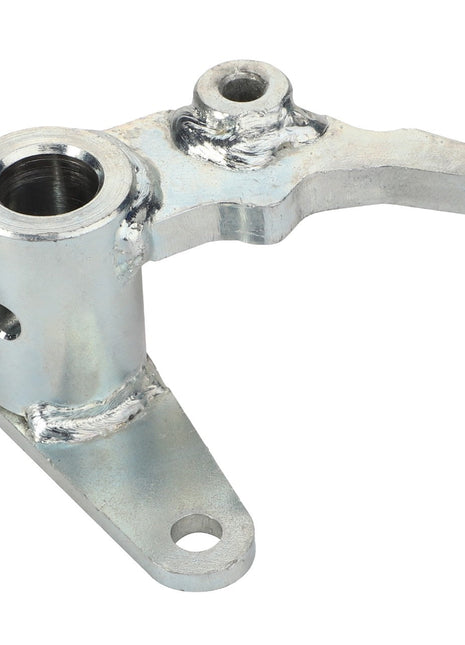 The AGCO Lever - Acp0666160 is a metal mechanical component consisting of both cylindrical and flat sections, featuring drilled holes and welding marks. Unfortunately, there is no current product description available.