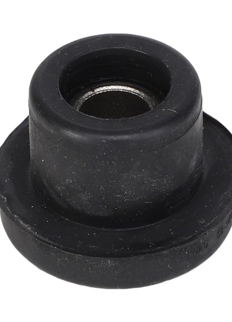 The AGCO | Bonded Mount - AG519742 is a black rubber grommet with a cylindrical shape and a central hole for wiring or cable protection, also offering excellent vibration isolation.