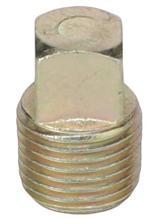 The AGCO | PIPE PLUG - AG551627 is a metallic hex plug with threads, typically used for sealing or closing off a pipe or similar fitting, though specific details regarding its specifications are currently unavailable.
