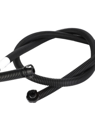 A black flexible corrugated hose with connectors at both ends, coiled on a white background. Product Name: AGCO | Coolant Line - Acw1958090, Brand Name: AGCO. No current product description information available.