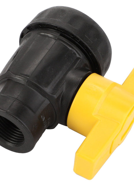 The AGCO | BALL VALVE - AG521294 from AGCO features a cylindrical black body with a yellow lever handle. No additional product description information is available.