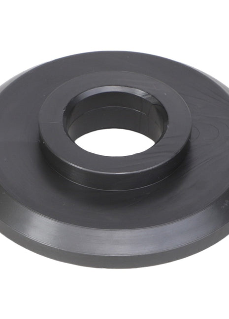 The AGCO | GUIDE - EP6656 by AGCO is a sleek black metal disk featuring a central hole and a subtly tapered edge.